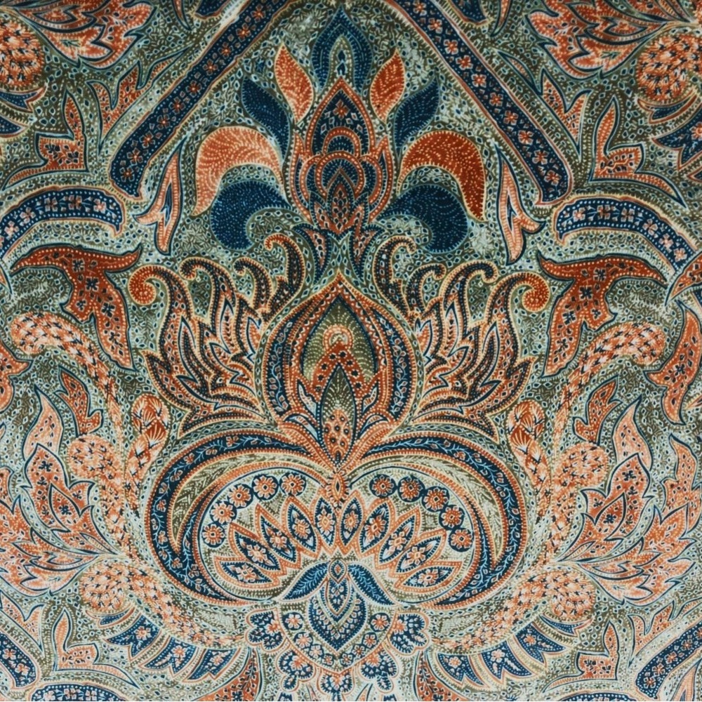 Riad Paisley in Olive Velveteen Fabric